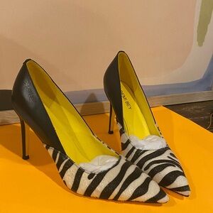 Black and White Zebra Print Women's Heels